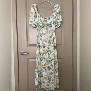 Zara dress cut out print dress floral dress